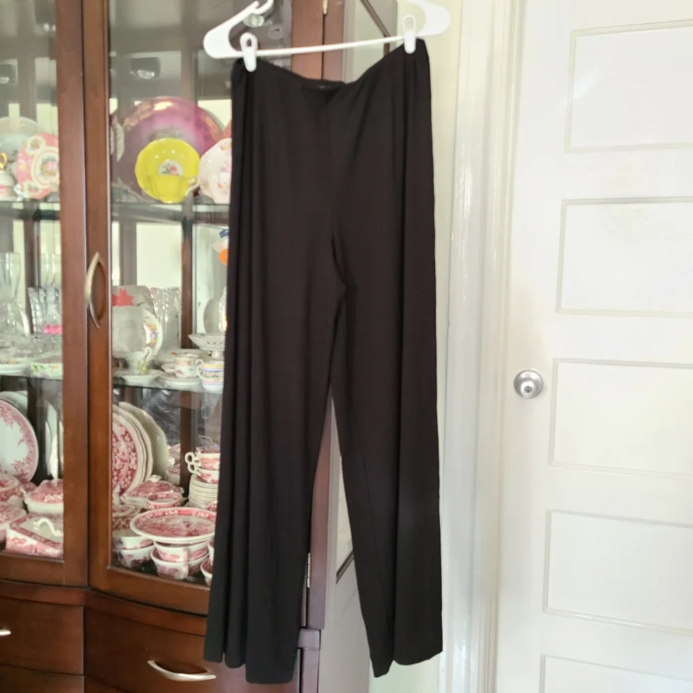 Eileen Fisher Women's High Waisted Wide Leg Pull On Pants Size Large Black NWT